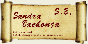 Sandra Bačkonja vizit kartica